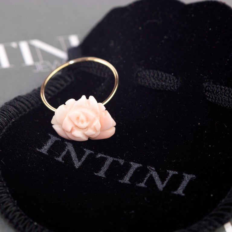 Large Rose Ring, Created Coral, Statement Ring, Flower Ring, Romantic