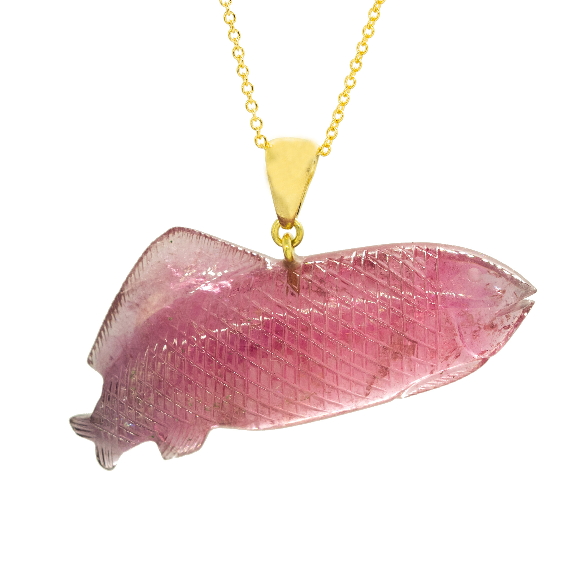 Gold Plate Fish Pendant - Intini Jewels