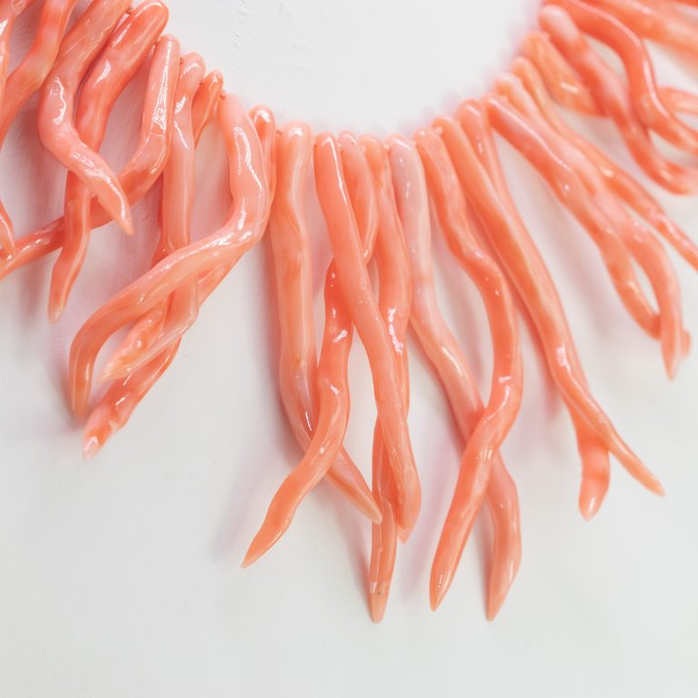 Vintage Natural Pink Coral 15 mm Bead Graduated Necklace